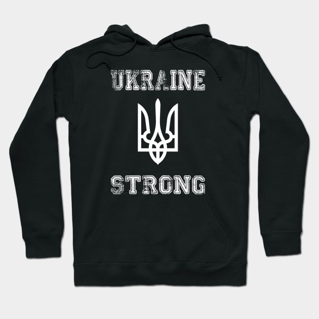 Ukraine Strong Distressed Graffiti Flag Hoodie by sunflow